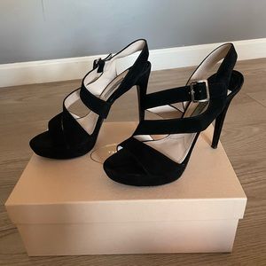 Prada Black Suede Heels